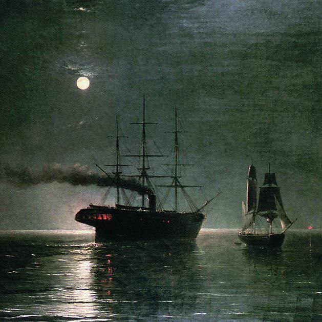 Barco navegando bajo la luna — El inicio del viaje técnico