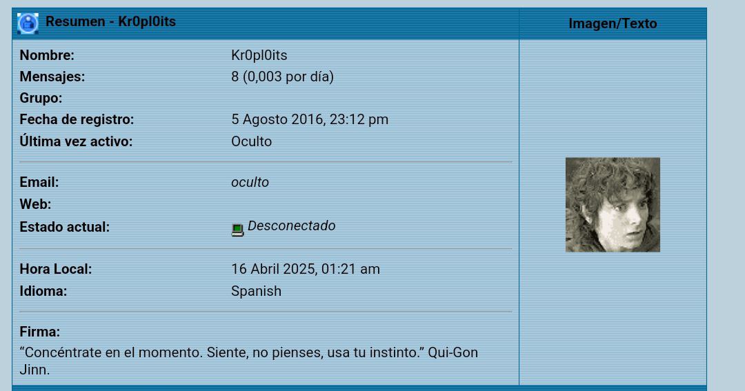 Perfil Kr0pl0its en foro de seguridad, registrado en 2016