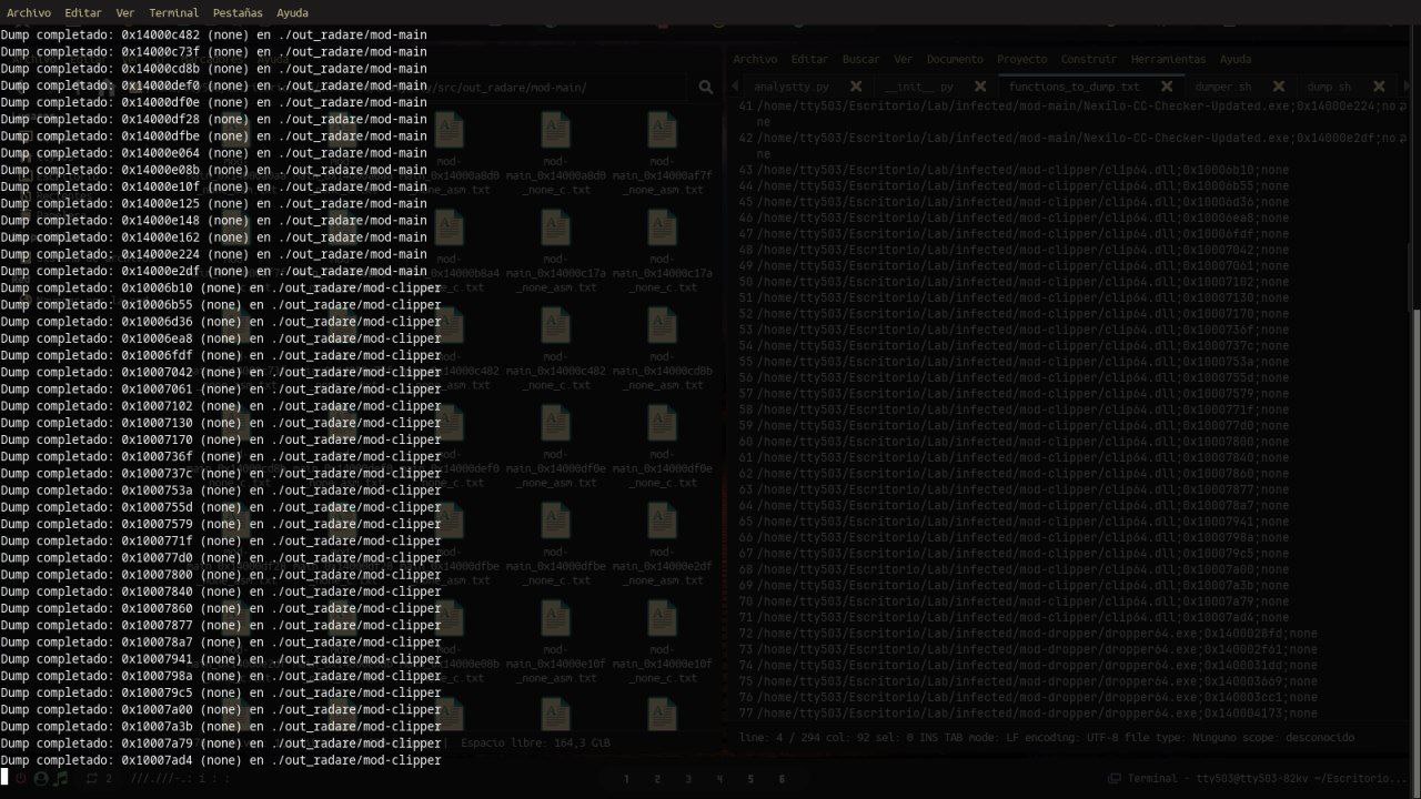 Pipeline de automatización con Radare2 y volcado de módulos desempaquetados en memoria para triage de malware