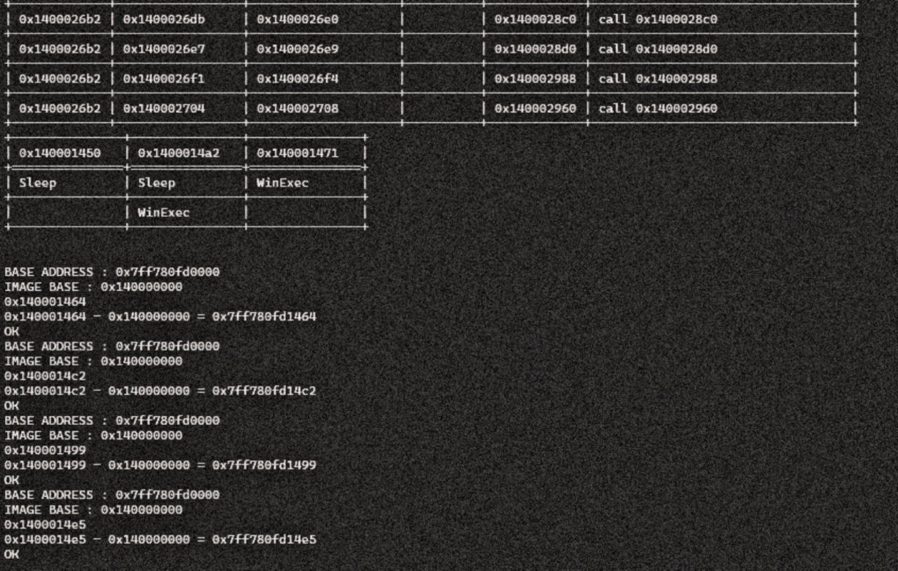 Validación manual de offsets calculados por analystty confirmando breakpoints en funciones maliciosas