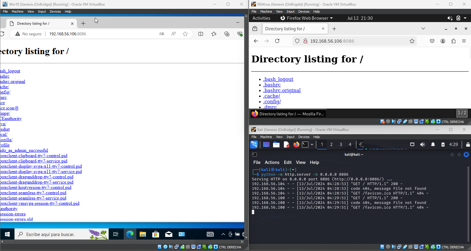 Servidor HTTP Python en Kali Linux