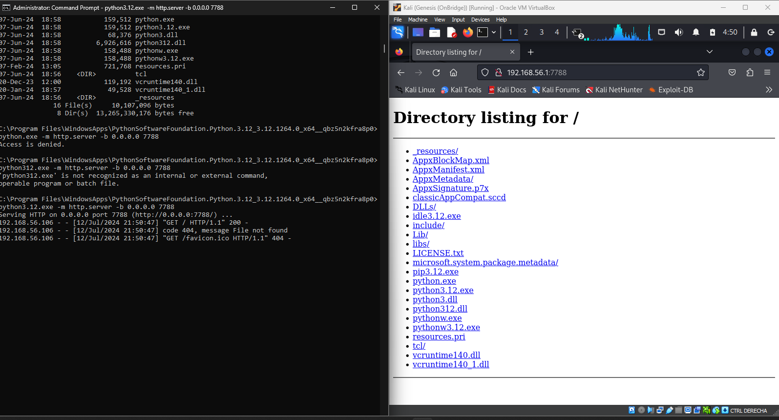 Servidor HTTP Python en Windows 10