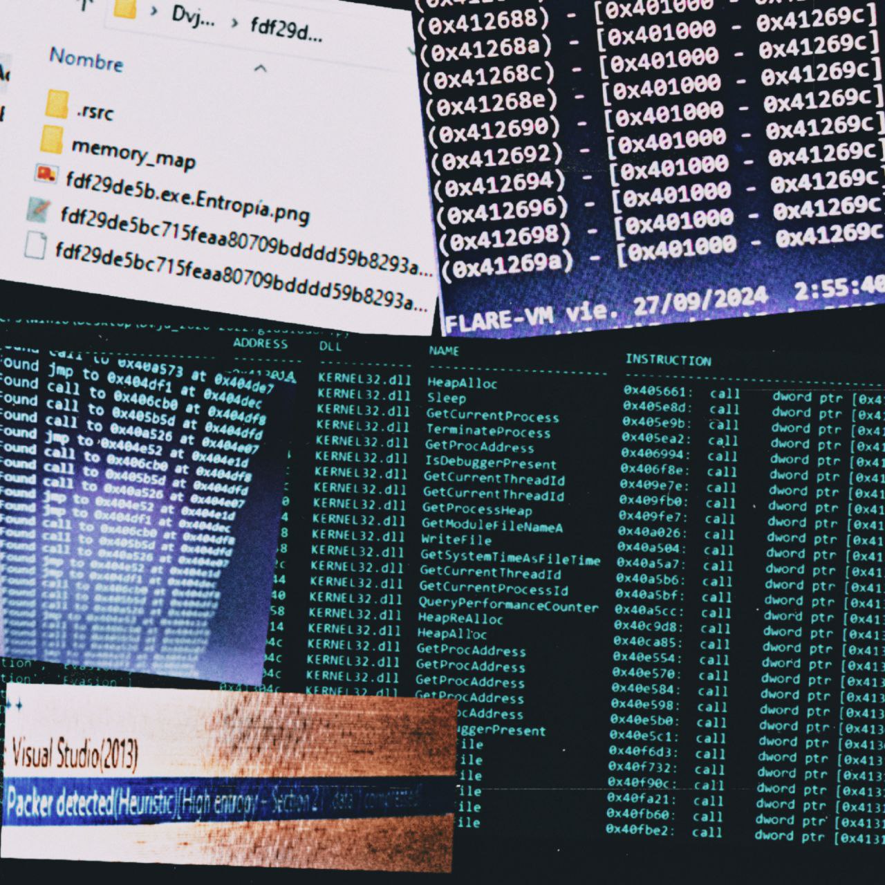 Análisis de entropía y secciones PE en Djvu Ransomware