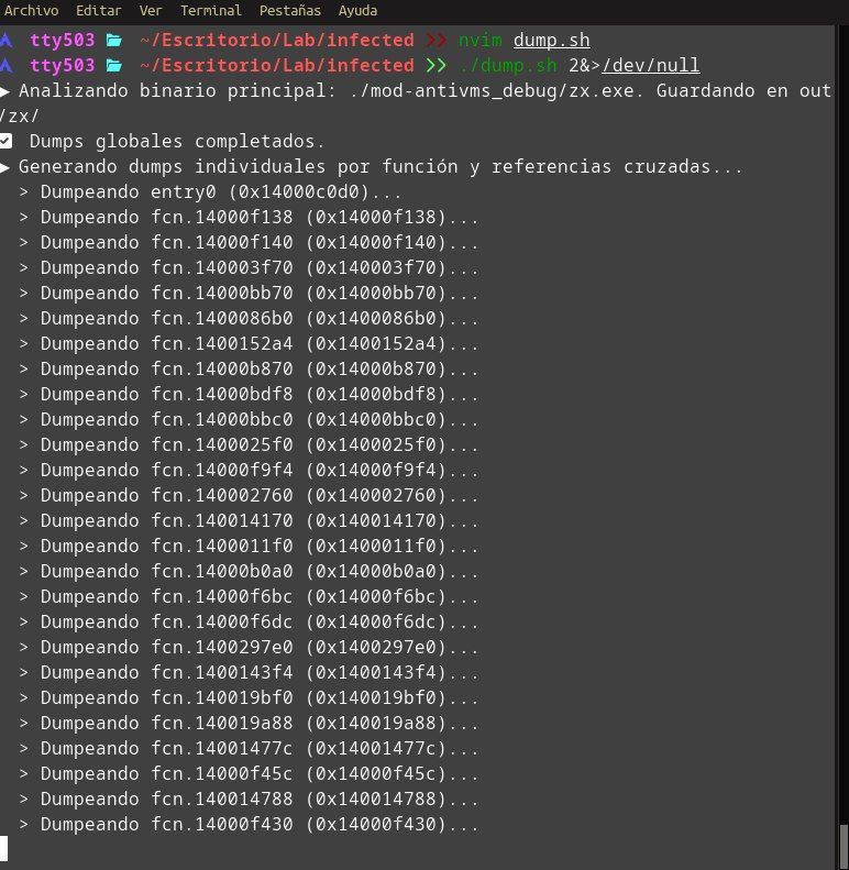 dump.sh automatizando volcados de memoria con Radare2