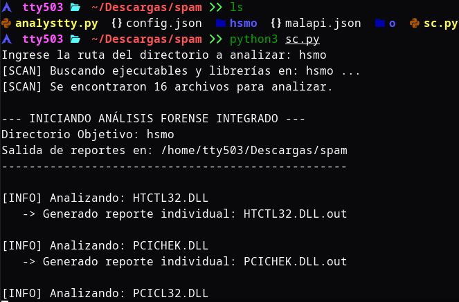 sc.py procesando 16 archivos del directorio hsmo generando reportes