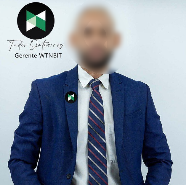Perfil falso del supuesto CEO de WTNBIT con logotipo corporativo robado de Poloniex