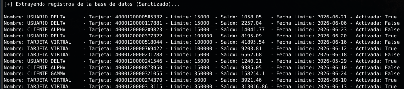 Extracción exitosa de registros de clientes