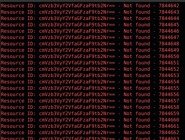 Script de enumeración IDOR mostrando resultados